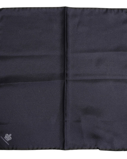 Dolce & Gabbana Blue DG Crown Silk Square Men Foulard Scarf