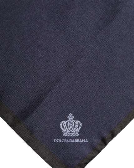 Dolce & Gabbana Blue DG Crown Silk Square Men Foulard Scarf