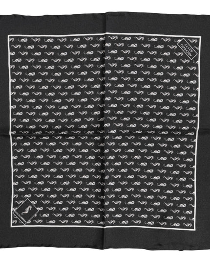 Dolce & Gabbana Black Sea Horse Silk Square Men Foulard Scarf
