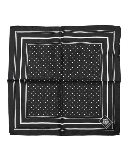 Dolce & Gabbana Black White Polka Dot Men Foulard Scarf