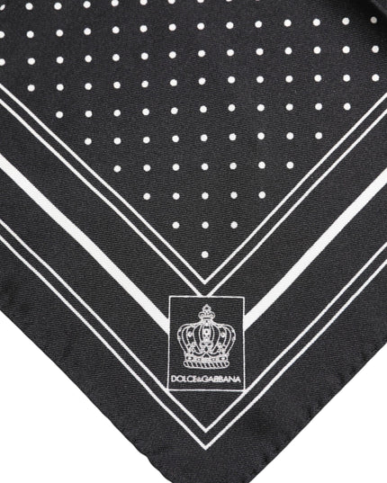 Dolce & Gabbana Black White Polka Dot Men Foulard Scarf