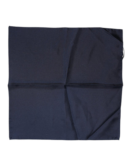 Dolce & Gabbana Dark Blue Silk Square Men Foulard Scarf