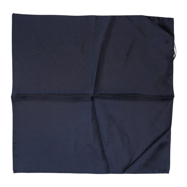 Dolce & Gabbana Dark Blue Silk Square Men Foulard Scarf