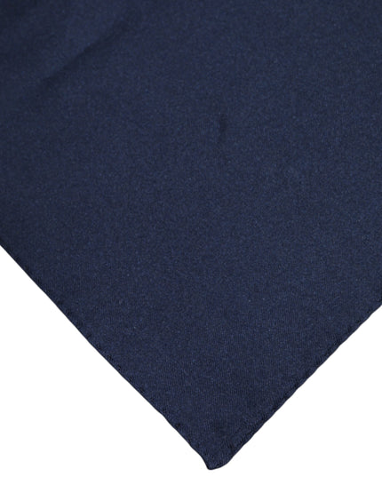 Dolce & Gabbana Dark Blue Silk Square Men Foulard Scarf