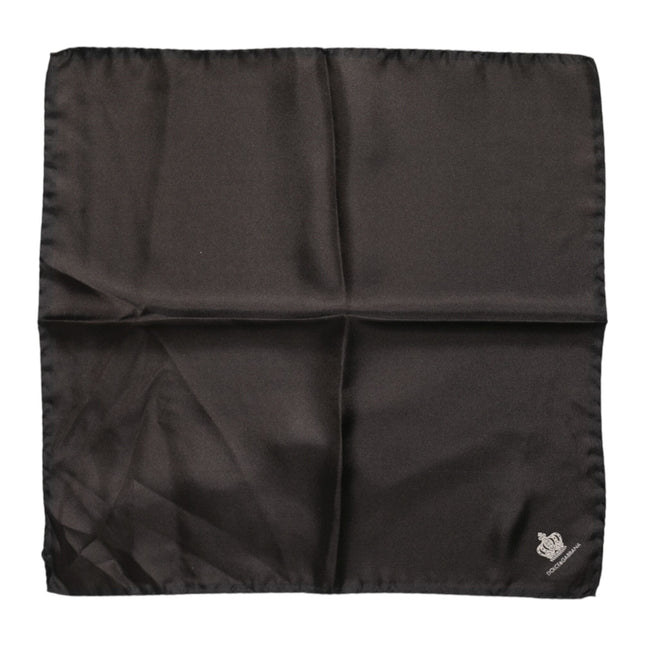 Dolce & Gabbana Brown DG Crown Silk Square Men Foulard Scarf