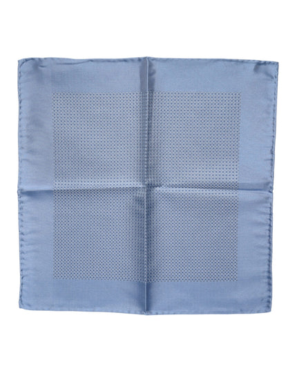 Dolce & Gabbana Light Blue Silk Square Men Foulard Scarf