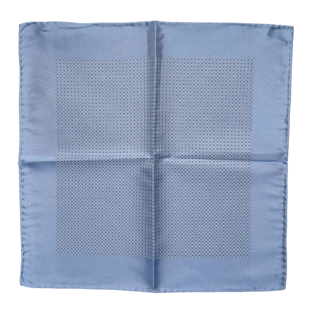 Dolce & Gabbana Light Blue Silk Square Men Foulard Scarf