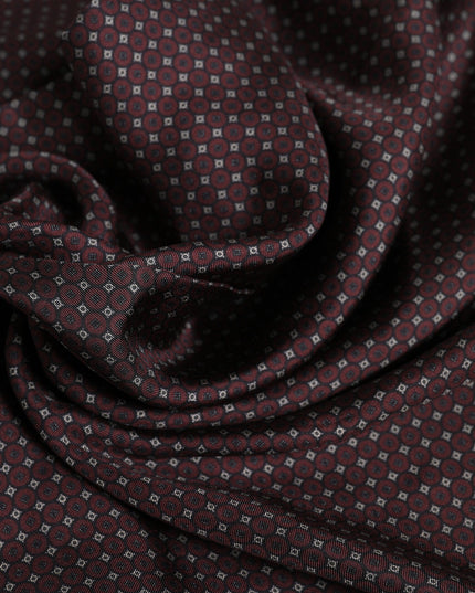 Dolce & Gabbana Maroon Dotted Silk Fringes Foulard Scarf
