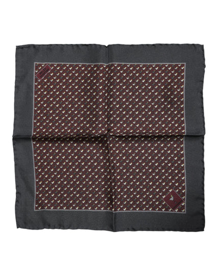 Dolce & Gabbana Maroon Cocktail Silk Square Foulard Scarf