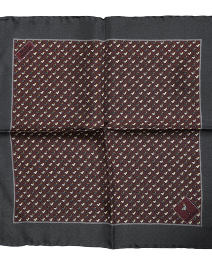 Dolce & Gabbana Maroon Cocktail Silk Square Foulard Scarf