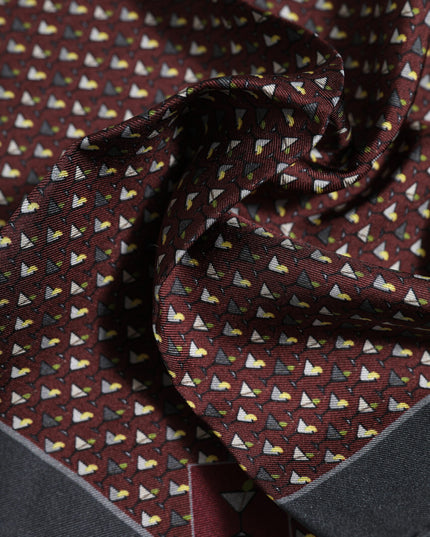 Dolce & Gabbana Maroon Cocktail Silk Square Foulard Scarf
