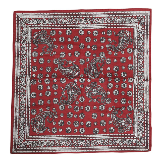 Dolce & Gabbana Red Floral Cotton Square Foulard Scarf