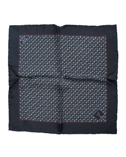 Dolce & Gabbana Blue Cocktail Silk Square Foulard Scarf
