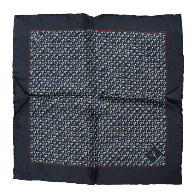 Dolce & Gabbana Blue Cocktail Silk Square Foulard Scarf