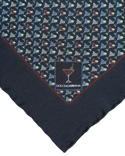 Dolce & Gabbana Blue Cocktail Silk Square Foulard Scarf