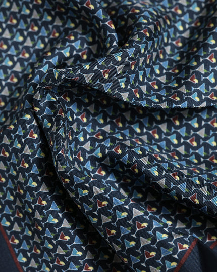 Dolce & Gabbana Blue Cocktail Silk Square Foulard Scarf