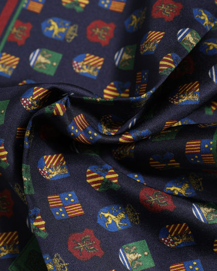 Dolce & Gabbana Multicolor Medals Square Foulard Scarf