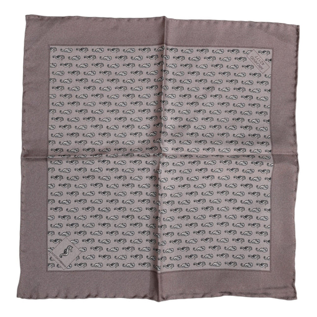 Dolce & Gabbana Brown Sea Horse Silk Square Foulard Scarf