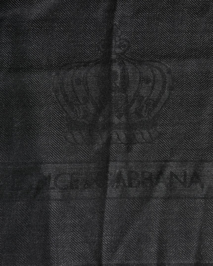 Dolce & Gabbana Dark Gray Cashmere Fringes Neck Warmer Scarf