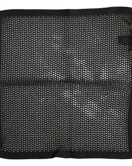 Dolce & Gabbana Black Patterned Cotton Square Foulard Scarf