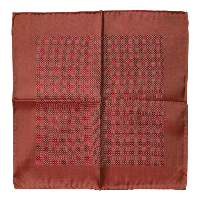 Dolce & Gabbana Orange Silk Square Men Foulard Scarf