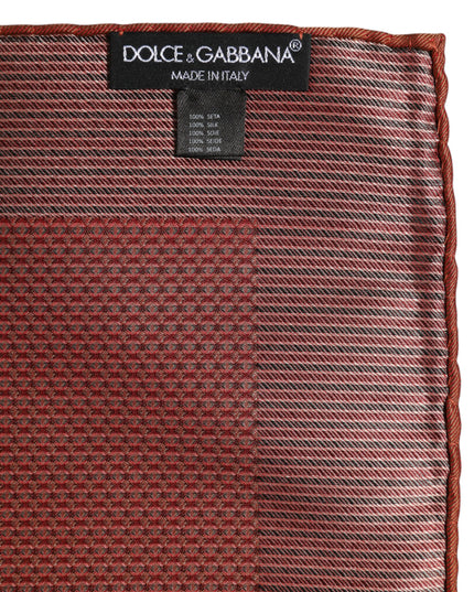 Dolce & Gabbana Orange Silk Square Men Foulard Scarf