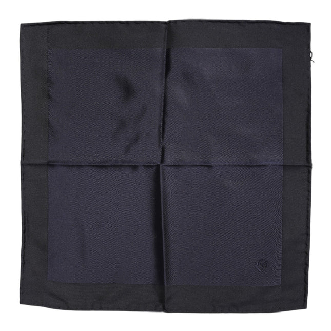 Dolce & Gabbana Dark Blue Silk Square Men Foulard Scarf