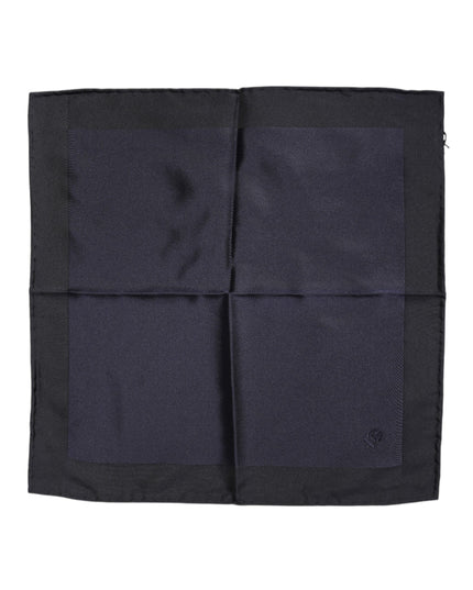 Dolce & Gabbana Dark Blue Silk Square Men Foulard Scarf