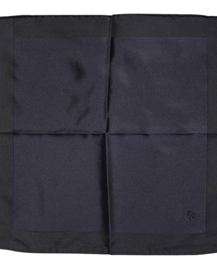 Dolce & Gabbana Dark Blue Silk Square Men Foulard Scarf