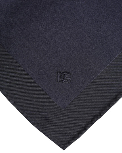 Dolce & Gabbana Dark Blue Silk Square Men Foulard Scarf