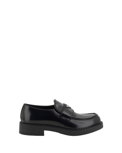Prada Black Rubber Platform Loafers