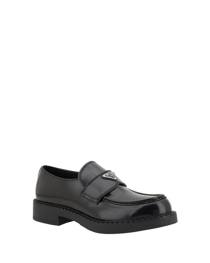Prada Black Rubber Platform Loafers