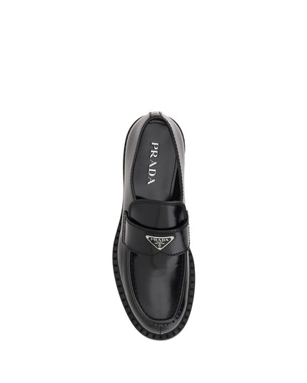 Prada Black Rubber Platform Loafers