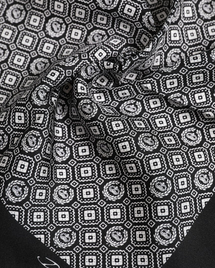 Dolce & Gabbana Black White Patterned Square Foulard Scarf