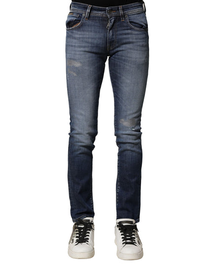 Dolce & Gabbana Blue Washed Cotton Slim Fit Men Denim Jeans