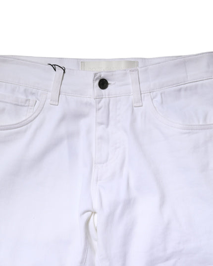 Dolce & Gabbana White Cotton Skinny Men Denim Jeans