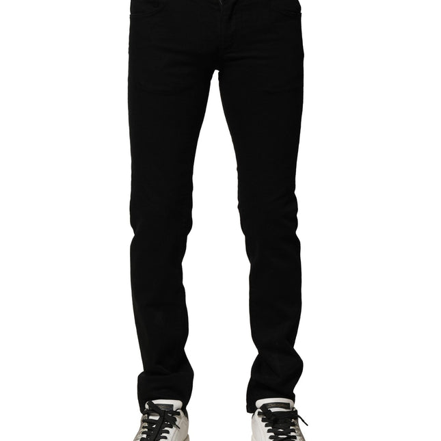 Dolce & Gabbana Black Cotton Stretch Skinny Men Denim Jeans