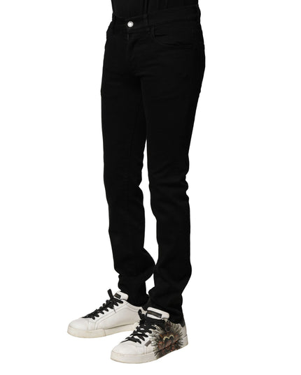 Dolce & Gabbana Black Cotton Stretch Skinny Men Denim Jeans
