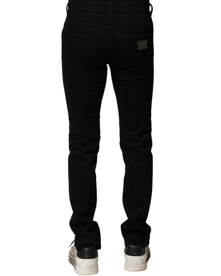 Dolce & Gabbana Black Cotton Stretch Skinny Men Denim Jeans