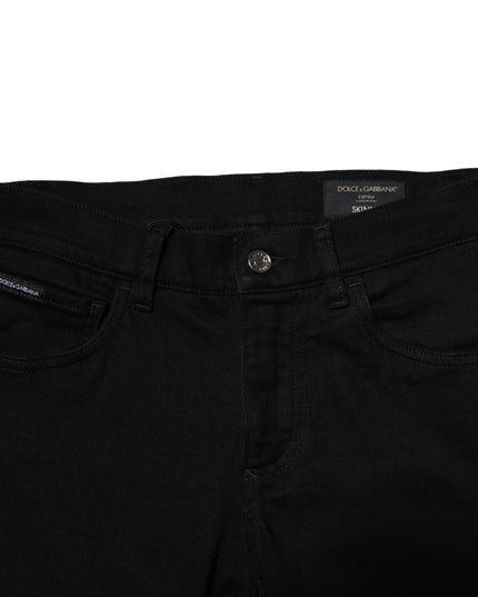 Dolce & Gabbana Black Cotton Stretch Skinny Men Denim Jeans