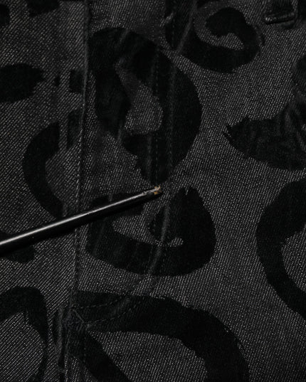 Dolce & Gabbana Gray Cotton DG Logo Straight Men Denim Jeans