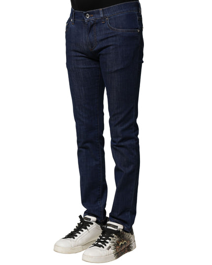 Dolce & Gabbana Blue Cotton Stretch Skinny Men Denim Jeans