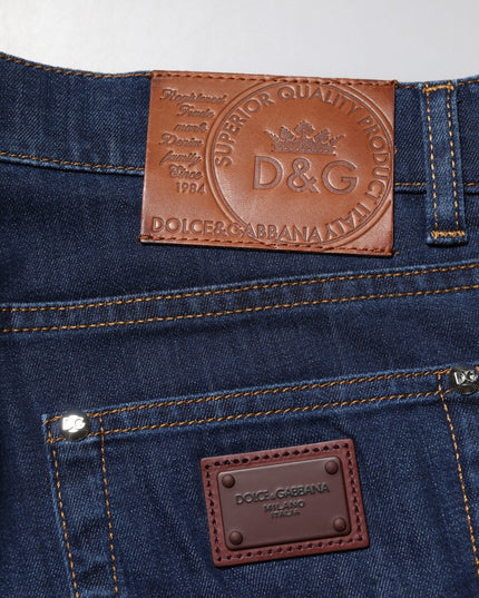 Dolce & Gabbana Blue Cotton Stretch Skinny Men Denim Jeans