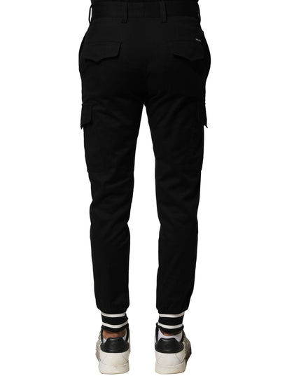 Dolce & Gabbana Black Cotton Cargo Joggers Men Pants