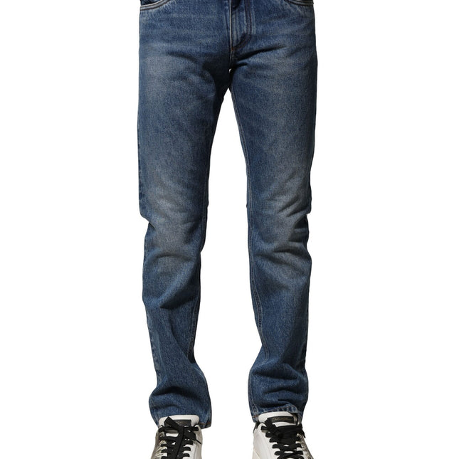 Dolce & Gabbana Blue Cotton Stretch Slim Fit Men Denim Jeans