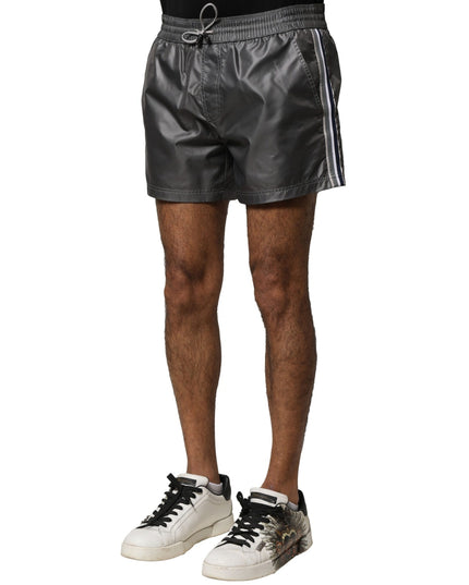 Dolce & Gabbana Gray Polyester Mid Waist Casual Bermuda Shorts