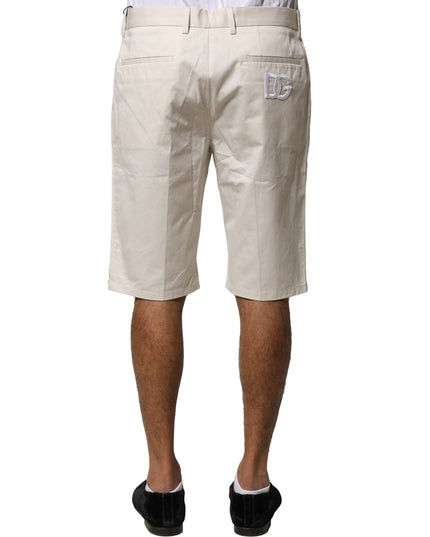 Dolce & Gabbana Beige Cotton Stretch Mid Waist Bermuda Shorts