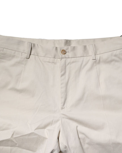 Dolce & Gabbana Beige Cotton Stretch Mid Waist Bermuda Shorts