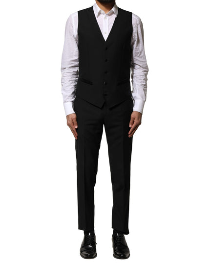 Dolce & Gabbana Black Wool 3 Piece Single Breasted Suit