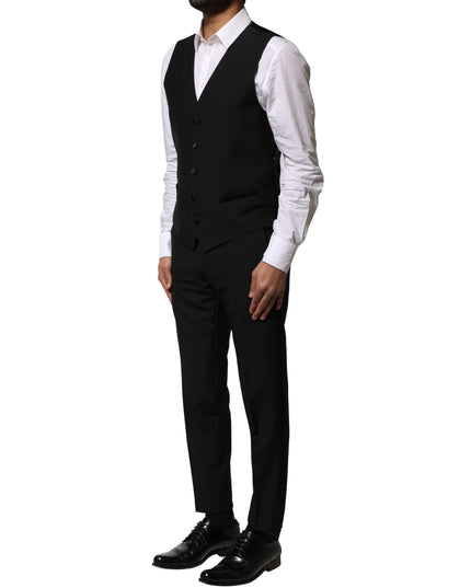 Dolce & Gabbana Black Wool 3 Piece Single Breasted Suit